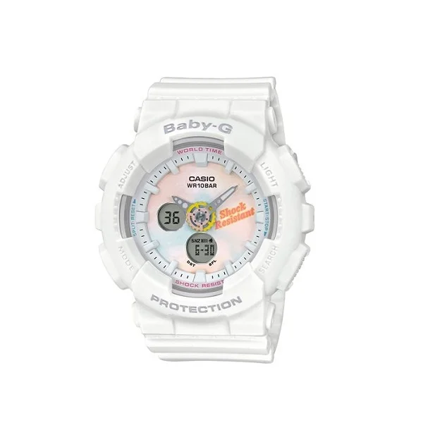Casio Baby-G Analog-Digital White Band Watch for Women - BA-120T-7ADR