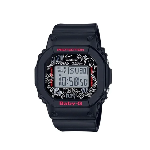 Casio Baby-G Digital Black Band Watch for Women - BGD-560SK-1DR