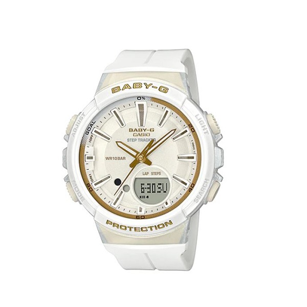 Casio Baby-G Step Tracker White Band Analog-Digital Watch for Women - BGS-100GS-7ADR
