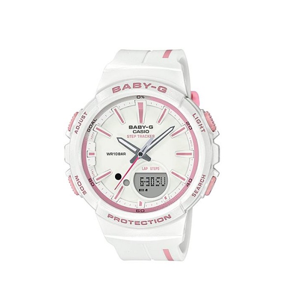 Casio Baby-G Step Tracker White Band Analog-Digital Watch for Women - BGS-100RT-7ADR