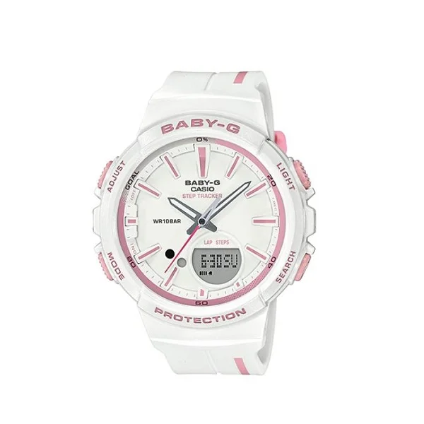 Casio Baby-G Step Tracker White Band Analog-Digital Watch for Women - BGS-100RT-7ADR