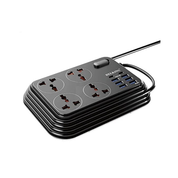 Belking 6 Port USB Hub With 4 Power Socket, Black - BK 3605-BL