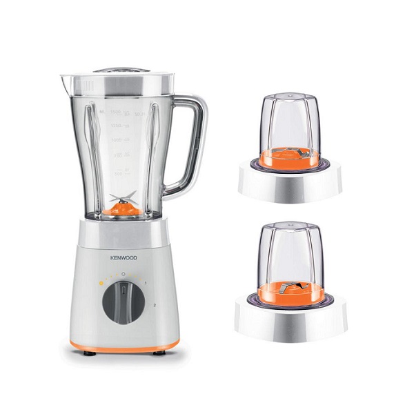 Kenwood Blender 500Watts With 2 Mill, 1.5L, White - BLP15.360WH