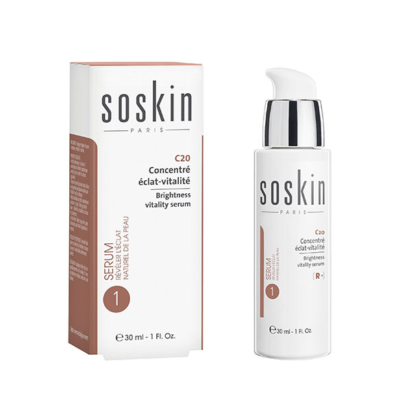 SOSKIN Brightness Vitality Serum, 20% Vitamin C, 30ml