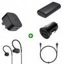Bundle of 5 Aukey Bluetooth Wireless Earbuds, 20W Single Port Charger, 24W Car Charger, 10,000mAh mini Power Bank with USB-C to Lightning Cable