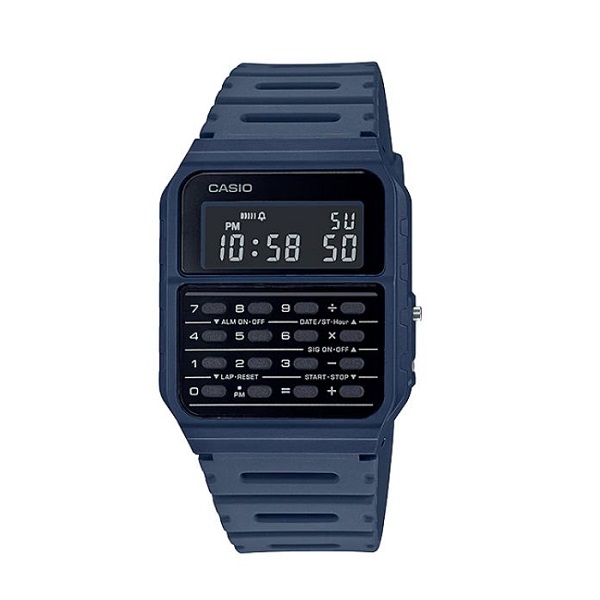 Casio Vintage Data Bank Blue Band Digital Watch for Unisex - CA-53WF-2BDF