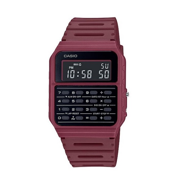 Casio Vintage Data Bank Red Band Digital Watch for Unisex - CA-53WF-4BDF