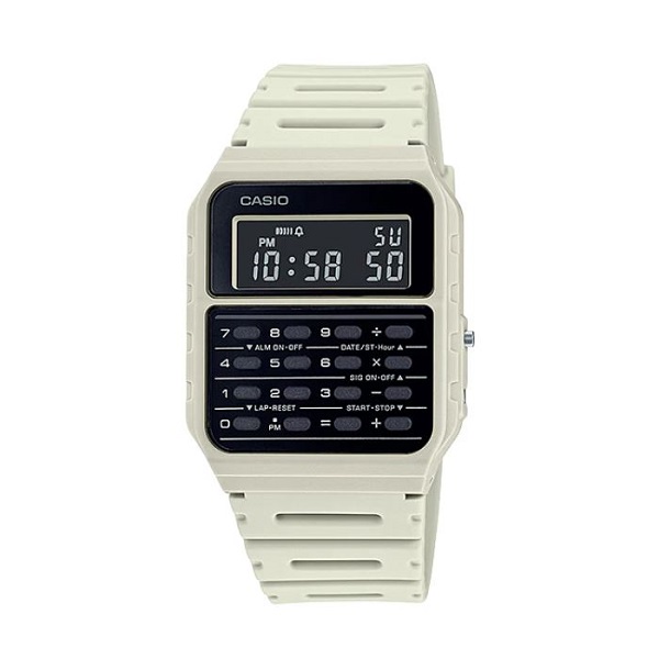 Casio Vintage Data Bank White Band Digital Watch for Unisex - CA-53WF-8BDF