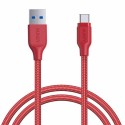 Aukey Braided Nylon USB 3.1 USB A To USB C Cable 1.2 meter, Red - CB-AC1 RD