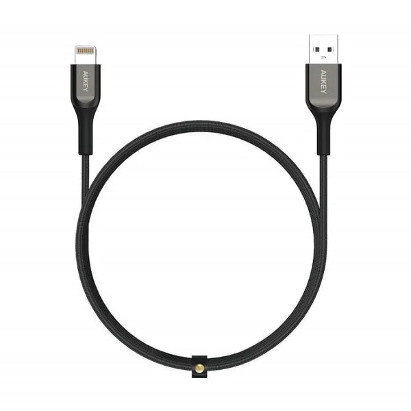 Aukey Kevlar Core Lightning to USB-A Cable 1.2 meter, Black - CB-AKL1 BK