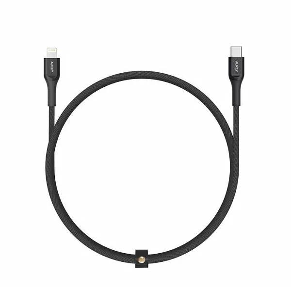Aukey Kevlar Core Lightning to USB-C Cable 2 meter, Black - CB-AKL4 BK