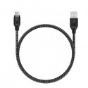 Aukey Braided Nylon USB 2.0 to Micro USB Cable 1.2 meter, Black - CB-AM1 BK
