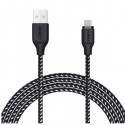 Aukey Braided Nylon USB 2.0 to Micro USB Cable 2 meter, Black - CB-AM2 BK