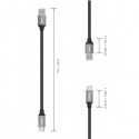 Aukey Braided Nylon USB 3.0 to USB-C Cable 2 meter, Black - CB-CD3 BK