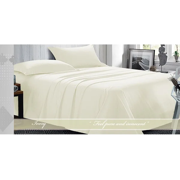 Fashion Twin Plain Duvet Cover Set of 3Pcs, Cream - CH02351-CRM