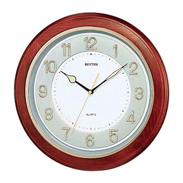 Rhythm Wooden 3D Wall Clock - CMG266BR06