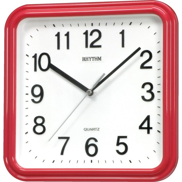 Rhythm Basic Wall Clock, Red - CMG450NR01