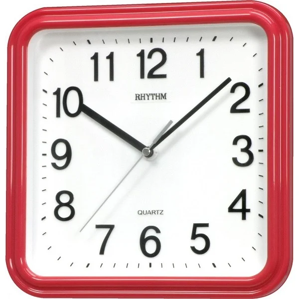 Rhythm Basic Wall Clock, Red - CMG450NR01