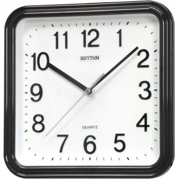 Rhythm Basic Wall Clock, Black - CMG450NR02