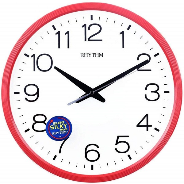 Rhythm Basic Plastic Wall Clock, Red - CMG494NR01