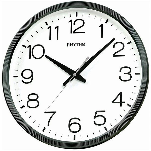 Rhythm Basic Plastic Wall Clock, Black - CMG494NR02
