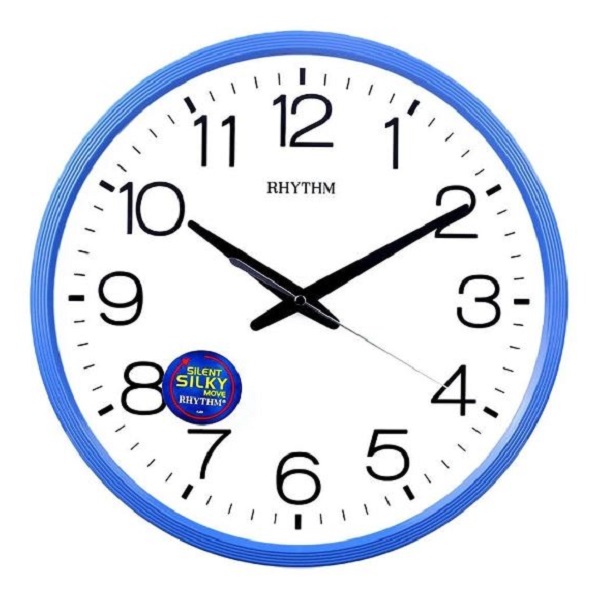 Rhythm Basic Plastic Wall Clock, Blue - CMG494NR04