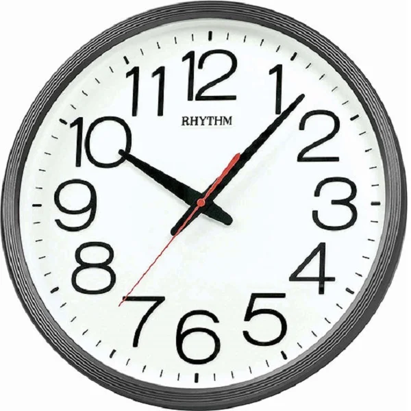 Rhythm Basic Plastic Wall Clock, Black - CMG495NR02
