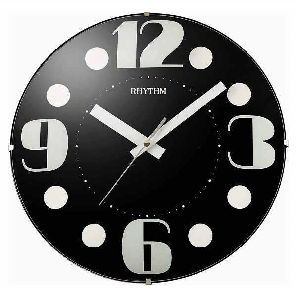 Rhythm Value Added Plastic Wall Clock, Black - CMG519NR02