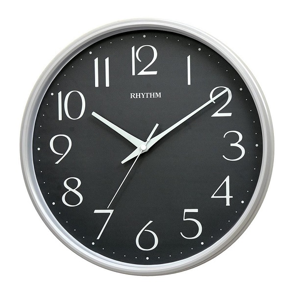 Rhythm Silver & Round Wall Clock - CMG589NR03