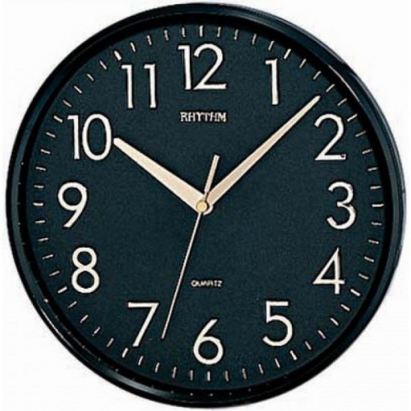 Rhythm Japanese Wall Clock, Black - CMG716NR02
