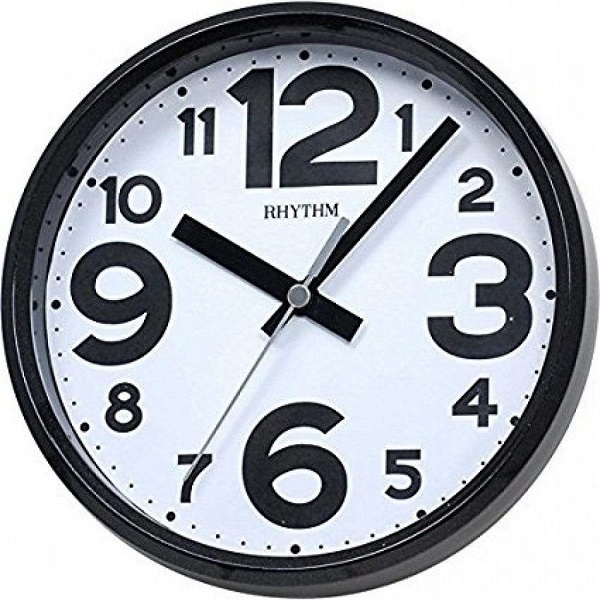 Rhythm Round Wall Clock, Black - CMG890GR02