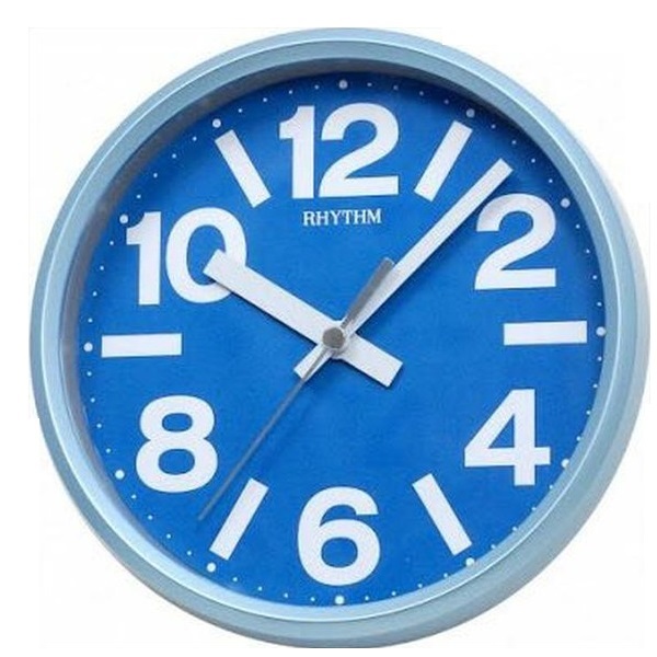 Rhythm Round Wall Clock, Blue - CMG890GR04