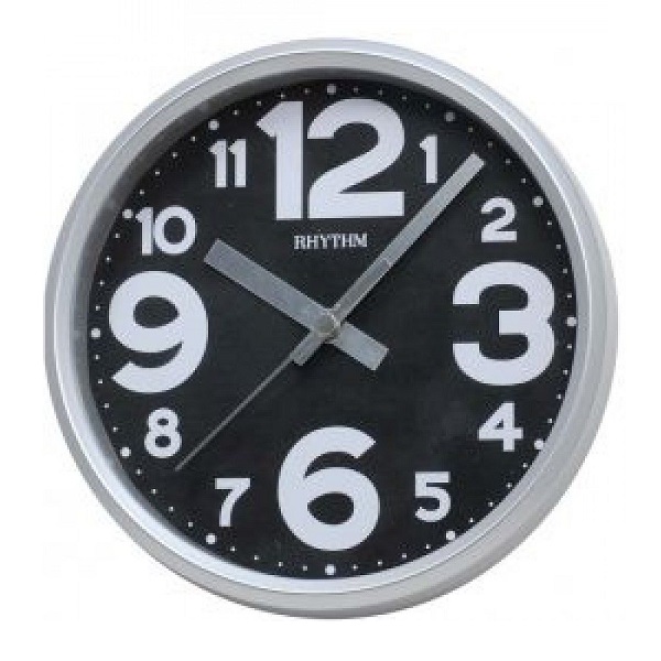 Rhythm Round Wall Clock, Silver - CMG890GR19