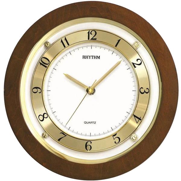 Rhythm Round Wooden Wall Clock - CMG975NR06