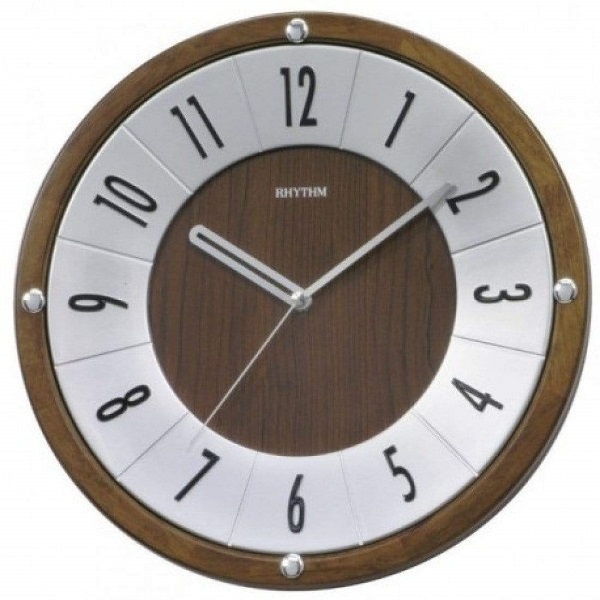 Rhythm Wooden Round Case Wall Clock - CMG991NR06