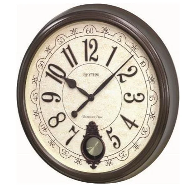 Rhythm Sound In Place Sip Wall Clock, Brown - CMJ504NR06