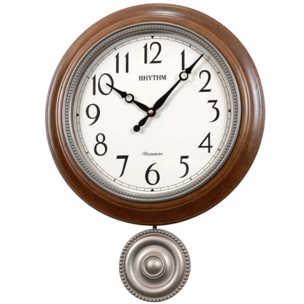 Rhythm Wall Clock with Pendulum - CMJ549NR06
