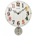 Rhythm 3D Numerals Pendulum Wooden Wall Clock - CMP549NR03