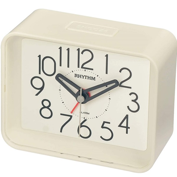Rhythm Super Silent Alarm Clock, White - CRE891WR03