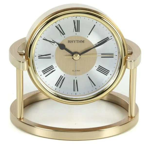 Rhythm Gold Finish Silent Movement Metal Clock - CRE958NR18