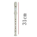 SWAN Soprano Recorder, 8-Hole Plastic Flute with Cleaning Rod For Beginners, Cream - SW-8KT-CREAM