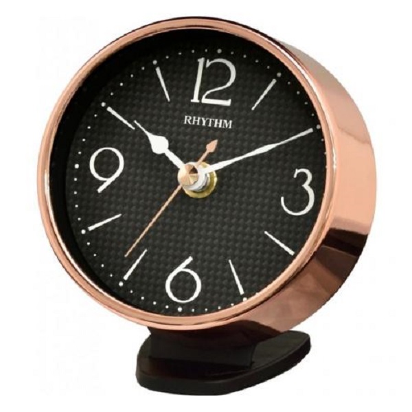 Rhythm Metal Super Silent Move Table Clock, Pink Gold - CRG122NR13