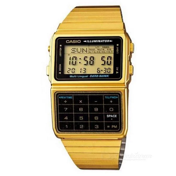 Casio Databank Calculator Watch - Gold/Black - DBC-611G-1DF