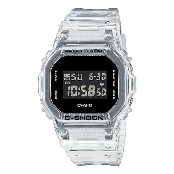 Casio G-Shock Digital Men's Full Transparent Strap - DW-5600SKE-7DR