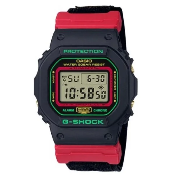 Casio G-Shock Digital Dial Men's Watch,  Black & Red - DW-5600THC-1DR