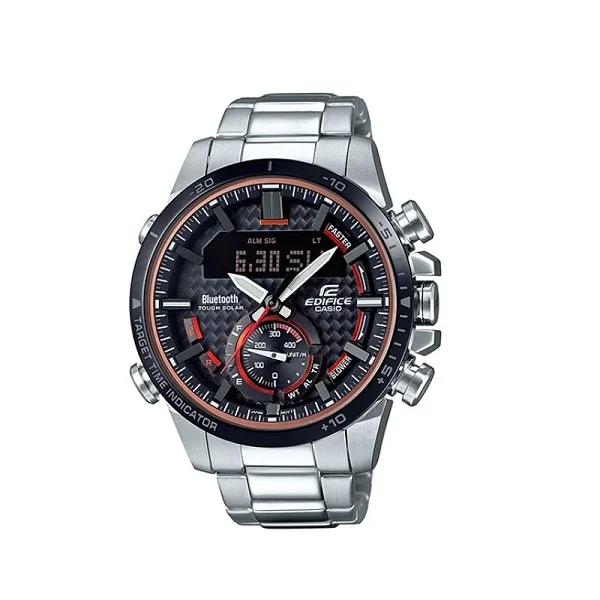 Casio Edifice Stainless Steel Band Analog-Digital Watch for Men - ECB-800DB-1ADR