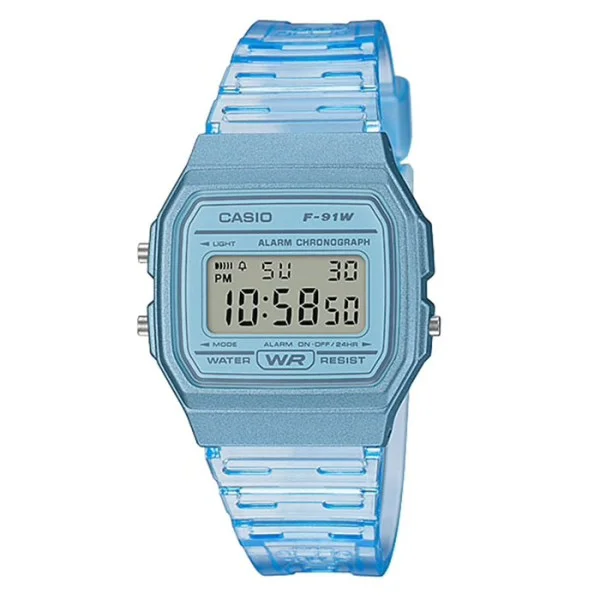 CASIO Youth Blue Digital Watch - F-91WS-2DF