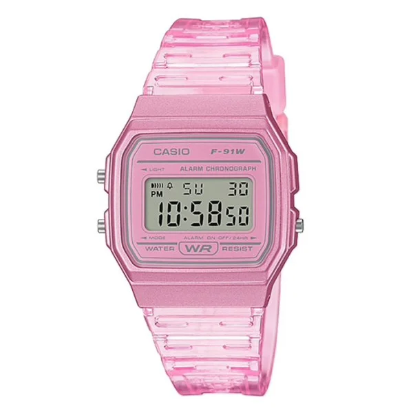 CASIO Youth Pink Digital Watch - F-91WS-4DF
