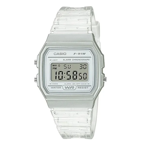 CASIO Youth White Digital Watch - F-91WS-7DF
