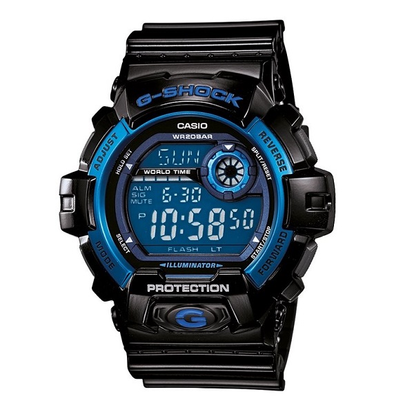 Casio G-Shock Men's Blue Digital Dial Silicone Band Watch - G-8900A-1DR